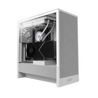 NZXT全新H5 FLOW 台式电脑机箱白色 ATX中塔电脑主机箱台式侧透明电竞水冷游戏机箱 H5 Flow 白丨 玻璃侧透