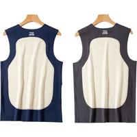 浪莎2件装无痕保暖背心男羊毛蚕丝贴片修身运动无袖男士内衣打底衫