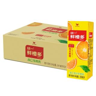 统一 鲜橙多 250ml*24盒/箱 整箱装 橙汁饮料 （新旧款随机发货）