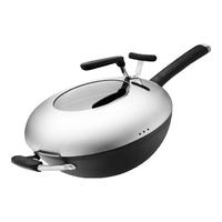 ASD 爱仕达 CF34M2Q 炒锅(34cm、无涂层、铁、黑色、含副手柄)