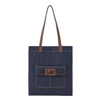 李 Lee复古大容量托特包男女通勤包牛仔单肩包简约手提帆布袋购物袋 牛仔蓝