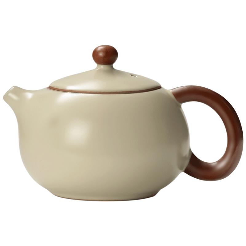 尚言坊汝窑茶壶泡茶家用单壶高档陶瓷冰裂釉西施壶一人用功夫喝茶器具