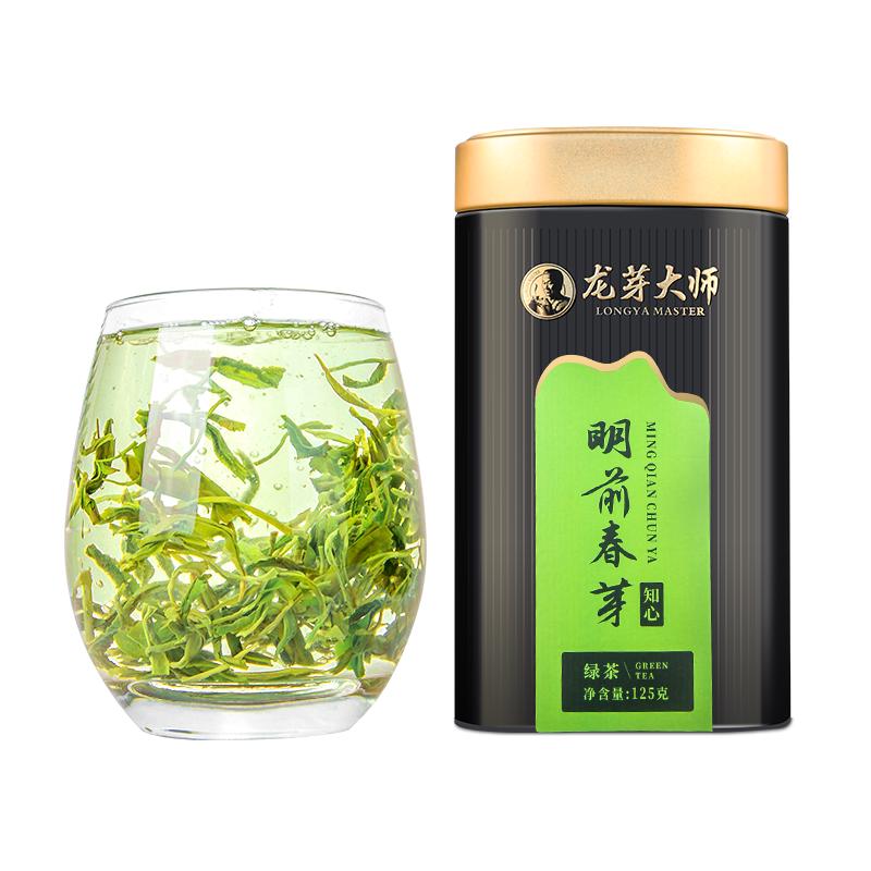 龙芽大师新茶明前春芽特级川茶高山云雾自己喝茶叶绿茶碧螺春茶125g 知心明前春芽 125g*1罐