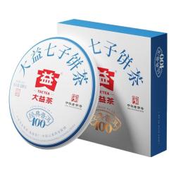 大益 茶叶普洱茶生茶 5年干仓 经典标杆饼茶100g 茶叶自己喝