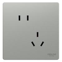 德力西（DELIXI）开关插座面板哑光磨砂极简风大板86型家用墙壁电源开关825星河灰 斜五孔插座