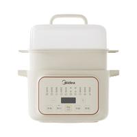 美的（Midea）电炖锅 隔水电炖盅炖汤电砂锅煲汤锅燕窝辅食煮锅6人 上蒸下炖DZE2552防摔汤碗套装