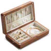 LCSHOP 懒角落 CSHOP 懒角落 实木首饰收纳盒木质饰品收纳盒耳环珠宝手表盒项链 乌檀木小号 木质首饰盒