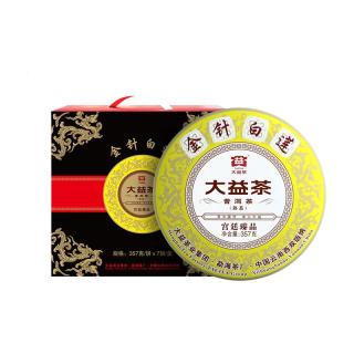 大益 茶叶普洱茶50周年纪念金针白莲熟茶357g*7饼提装 2301批次