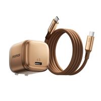 摩米士（MOMAX）苹果16/15充电器30W氮化镓iPhone16ProMax磁吸线快充套装兼PD20W适用ipad/Type-C数据线手机快充头 【磁吸线套装】沙漠金