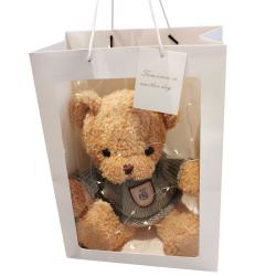 LOVE BEAR 泰迪熊毛绒玩具 橙衣款 （礼盒+氛围灯）