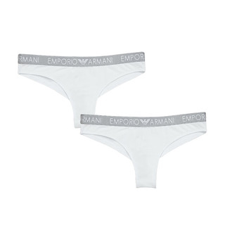 安普里奥·阿玛尼（Emporio Armani）夏季运动潮流休闲舒适女士内裤无痕丁字裤2件套装 白色 L