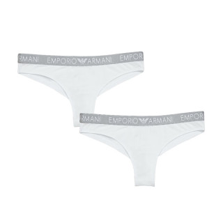 安普里奥·阿玛尼（Emporio Armani）夏季运动潮流休闲舒适女士内裤无痕丁字裤2件套装 白色 L