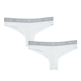 安普里奥·阿玛尼（Emporio Armani）夏季运动潮流休闲舒适女士内裤无痕丁字裤2件套装 白色 L