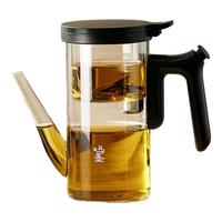 鸣盏飘逸壶玻璃茶壶功夫茶具套装全玻璃内胆按压无杆过滤泡茶壶飘逸杯 MZ8023/ 500ml