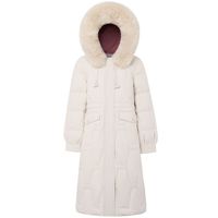 千仞岗 CHERICOM冬季外套保暖大毛领长款鸭绒修身时尚女式鸭绒羽绒服 魔力黑88005 170/L(110-130斤）