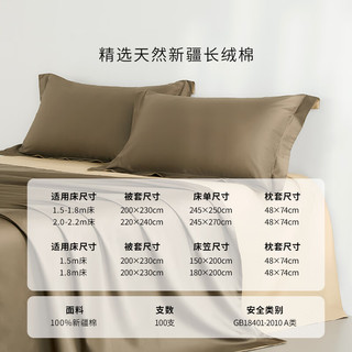 洁帛 JIEBO A类100S新疆长绒棉全棉四件套