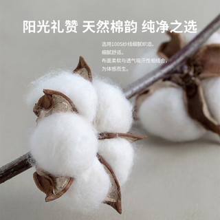 洁帛 A类100S新疆长绒棉 全棉四件套 素锦灰配浅灰