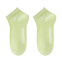 锐步（Reebok）25年袜子纯色简约短袜网眼透气吸汗棉袜女款运动袜船袜 绿色（2双） 均码