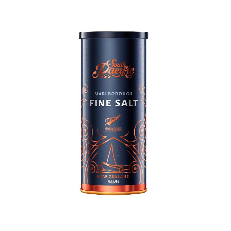 South Pacific Salt 新西兰海盐食用盐300g罐装无碘盐无抗结剂 家用精制细盐炒菜 1罐装
