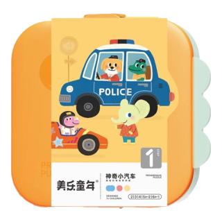 美乐童年儿童拼图可收纳夜光进阶大块纸质拼图 【2+】神奇小汽车（9副34大片）