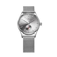 飞亚达 经典系列 简约盘面大三针自动机械 男士商务腕表 黑盘钢带