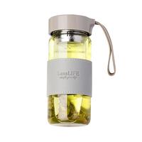 几物森林 高颜值玻璃杯耐热水杯304带茶隔泡茶杯便携水杯办公室茶水杯灰色 灰色玻璃杯【304茶隔】 510ml