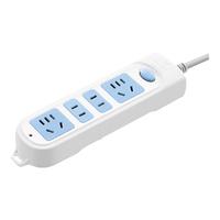 BULL/公牛插座面板多孔插排插长线多用功能家用拖接线板电插板带线 3m 二位五孔+二位两孔