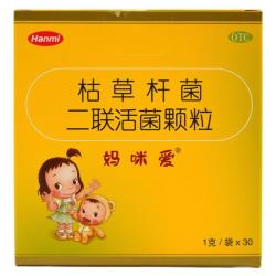 妈咪爱 枯草杆菌二联活菌颗粒30袋 儿童孩子宝宝1-3岁6-12岁益生菌腹泻便秘