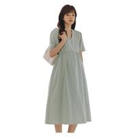 米度丽 连衣裙夏季薄款裙中长款大码宽松装夏装 绿色 XL