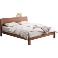 源氏木语实木双人床北美黑胡桃木家具低铺大板床1.5米 京仓直送 低铺1.5米|不含床垫【京仓闪发】