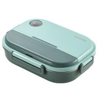美厨（maxcook）304不锈钢饭盒 微波炉饭盒4格保温饭盒配餐具1.6L绿MCFT9791 4格北欧绿1.6L