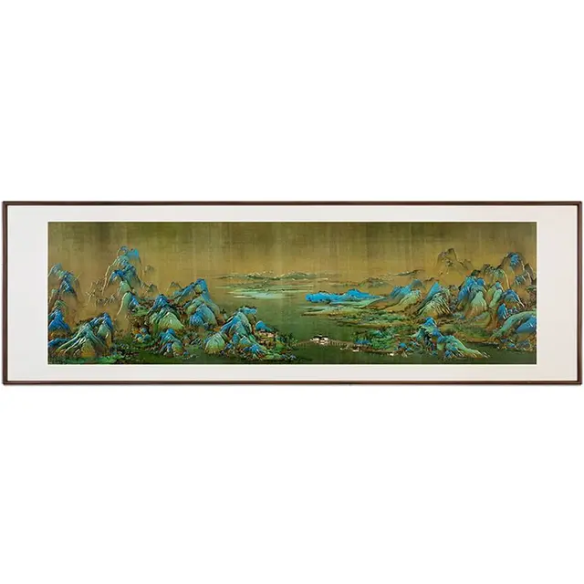 铜师傅 手工錾刻 铜雕画《千里江山之锦绣河山》装饰画 玄关画