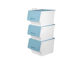 CHAHUA 茶花 2885 斜翻盖收纳箱 34L*3个 天空蓝