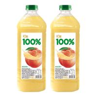 汇源 100%果汁 2L大桶分享装 桃汁+苹果汁 2L*2桶