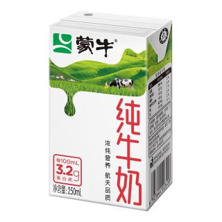 蒙牛 全脂纯牛奶 250ml*18包