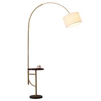 拾光记忆 北欧无线充电落地灯茶几客厅卧室现代创意美式极简约轻奢落地灯 黑胡桃桌面 三色变光 黄光 白光 自然光