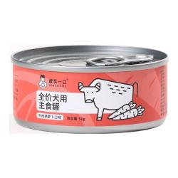诚实一口 全价犬用狗主食罐头牛肉胡萝卜口味拌饭湿粮90g*6/盒