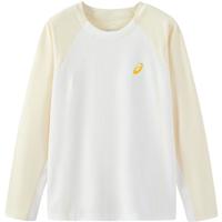 亚瑟士 童装运动插肩袖T恤吸湿排汗抗菌针织内搭2025年春季331251003050 114黄白色