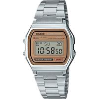 卡西欧(CASIO)A158WEA-9复古方块七年电力 金面 秒表防水电子手表. A158WEA-9 银色金面
