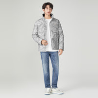 卡宾男装 90鸭绒羽绒服2024秋冬花卉满印宽松外套保暖潮流H 浅灰色16 2XL (185) 54