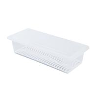 宝优妮 DQ-9021-3 冰箱保鲜带盖沥水收纳盒 29x6.5x12cm 2个 
