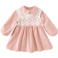 戴维贝拉(DAVE&BELLA)女童公主裙洋气中大童裙子儿童连衣裙女孩子衣服装童裙 灰粉色 110cm(高100-110cm)