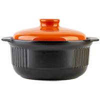 康舒（KANGSHU） 大容量砂锅炖锅家用耐高温陶土沙锅明火燃气陶土煲煮粥煲石锅 橙2.3L+1.1L(2-4人)破损补发