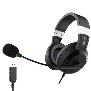 SALAR 声籁 E28 耳罩式头戴式动圈有线耳机 黑色 USB-A