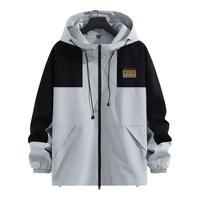 真维斯夹克男士户外登山服时尚撞色春秋防风防水骑行上衣外套B 灰(ZS布标J） L