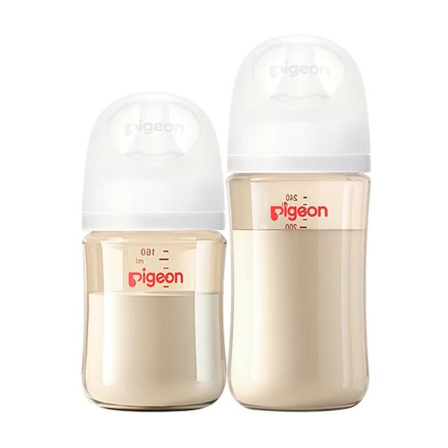 贝亲 奶瓶 奶瓶新生儿 婴儿奶瓶 PPSU奶瓶宽口径 自然实感 含衔线设计 160ml 0-3个月 +240ml 3-6月