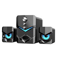 SADA赛达D-222电脑音响音箱台式机重低音炮桌面家用多媒体2.1声道USB有线小钢炮手机笔记本 高级黑【有线连接+震撼重低音】