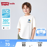 李维斯 Levi's 童装男女童短袖t恤2025夏季儿童凉爽上衣 糖果白 150 /72