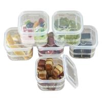 博惠 食品留样专用盒酒店餐馆餐厅学校幼儿园食堂食物取样盒迷你保鲜盒食物收纳盒小号塑料小零食小盒子配标签 新款 350ml透明+10张标签