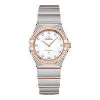 欧米茄(OMEGA)瑞士手表女 星座系列曼哈顿时尚镶钻石英女表28mm【520】 131.25.28.60.55.001玫金贝母